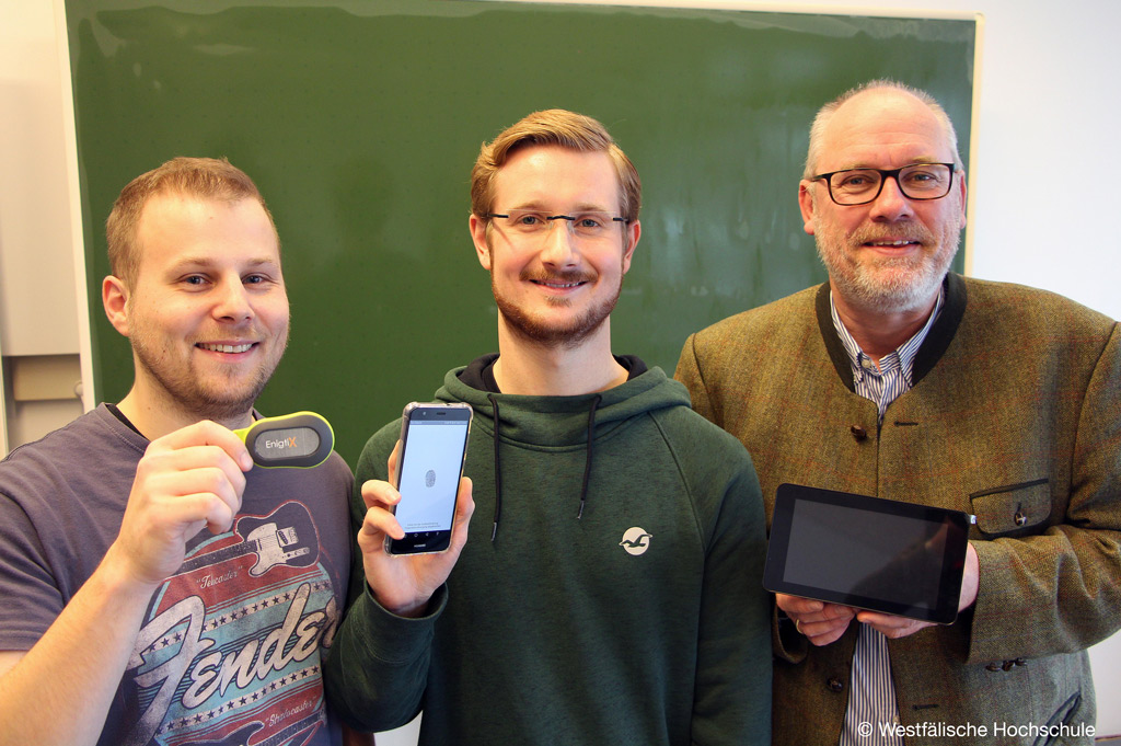 Diese drei Männer haben Enigtix an der Westfälischen Hochschule zum Prototypen entwickelt (Bild: Westfälische Hochschule)