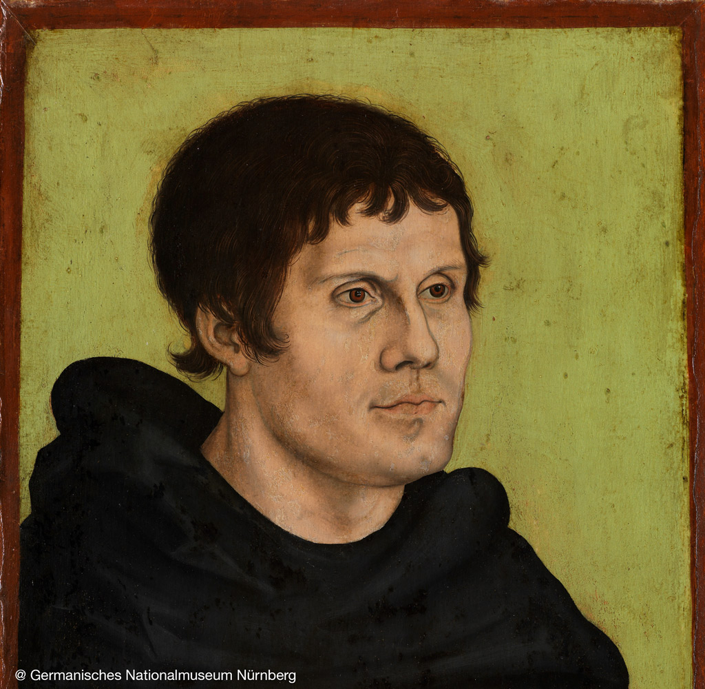 Zum Forschungsprojekt der TH Köln über das Bildnis von Luther : Viele Lutherporträts unterliegen demselben Schema. (Bild: Germanisches Nationalmuseum Nürnberg).
