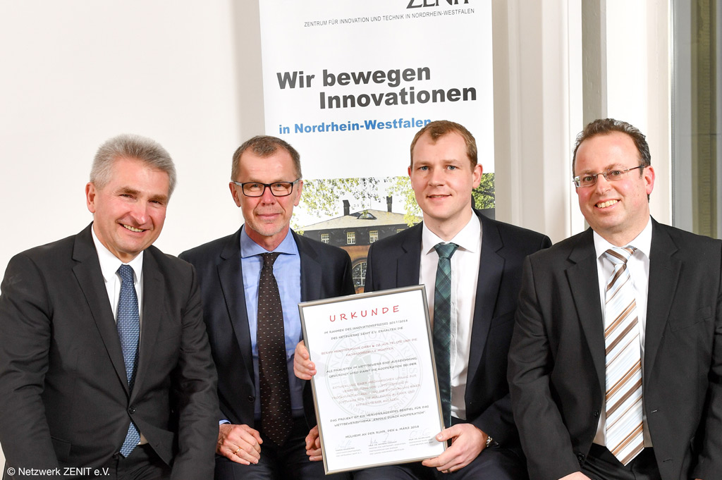 Labor für Strömungstechnik der FH Münster als Wettbewerbs-Finalist des Innovationspreises zu besserer Luftströmung gewürdigt (Netzwerk ZENIT e.V.)