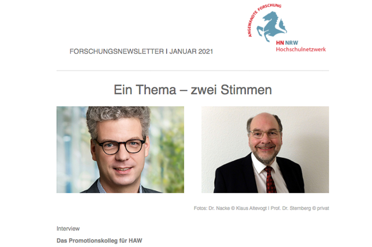 Dr. Stefan Nacke, MdL NRW, und Prof. Dr. Martin Sternberg, Professor für Physik an der HS Bochum und Vorsitzender des Graduierteninstituts NRW