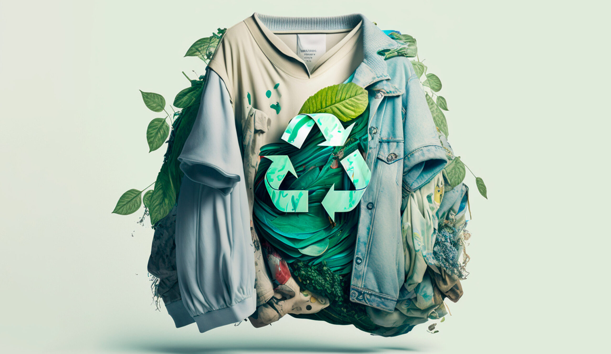 zero waste t-shirt, with logo in the middle